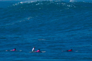 Nothing at all between surfers and the elements.